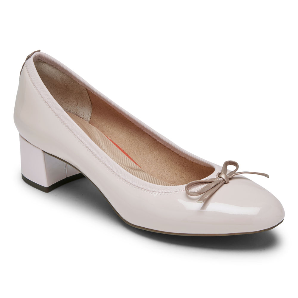 Rockport Singapore Womens Pumps - Total Motion Sydney Bow Silver - OI7534810